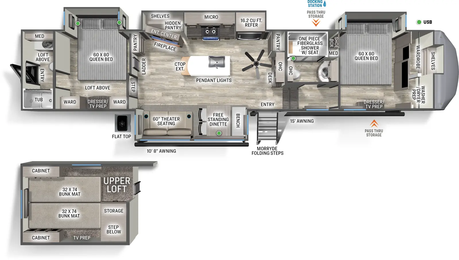 Sandpiper Fifth Wheels 4002FB Floorplan